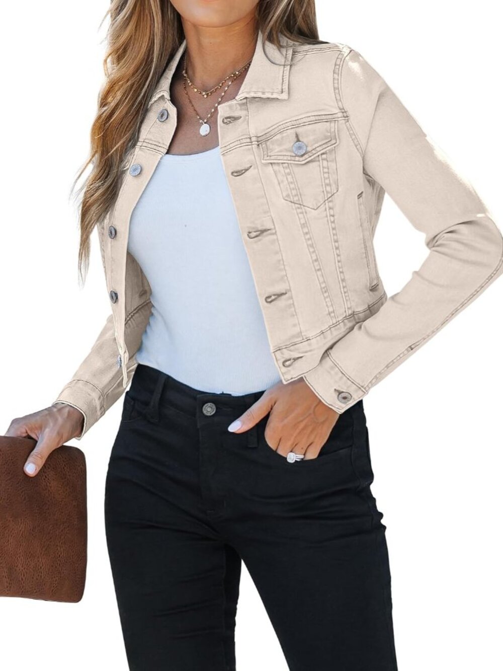 2026 Cropped Jean Jackets for Women Fashion Short Denim Shacket Jacket Lightweig